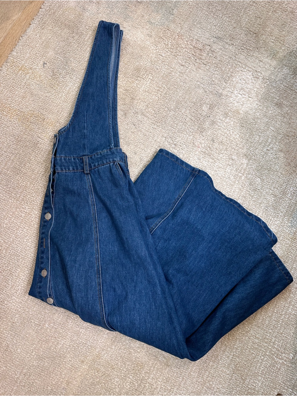 Vici Dark Blue Denim Overall Dress